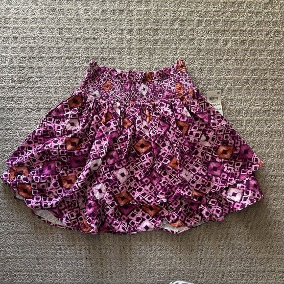 INC International Concepts Dresses & Skirts - INC International Concepts Womens Medium M Pull-on Mini Skirt Floral Purple Pink
